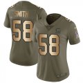 Wholesale Cheap Nike Bears #58 Roquan Smith Olive/Gold Women's Stitched NFL Limited 2017 Salute to Service Jersey