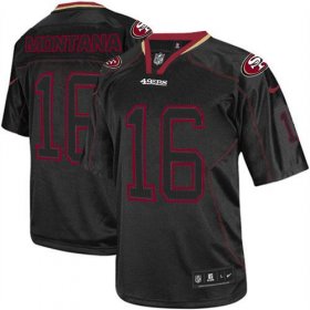 Wholesale Cheap Nike 49ers #16 Joe Montana Lights Out Black Men\'s Stitched NFL Elite Jersey