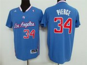Wholesale Cheap Men's Los Angeles Clippers #34 Paul Pierce Revolution 30 Swingman Light Blue Short-Sleeved Jersey