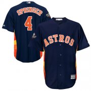 Wholesale Cheap Astros #4 George Springer Navy Blue New Cool Base 2019 World Series Bound Stitched MLB Jersey