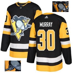 Wholesale Cheap Adidas Penguins #30 Matt Murray Black Home Authentic Fashion Gold Stitched NHL Jersey