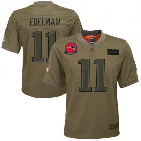 Wholesale Cheap Youth New England Patriots #11 Julian Edelman Nike Camo 2019 Salute to Service Game Jersey