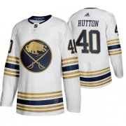 Wholesale Cheap Buffalo Sabres #40 Carter Hutton White 50th Anniversary Third 2019-20 Jersey