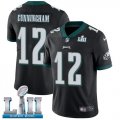 Wholesale Cheap Nike Eagles #12 Randall Cunningham Black Alternate Super Bowl LII Youth Stitched NFL Vapor Untouchable Limited Jersey