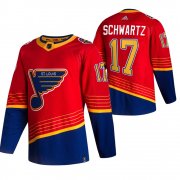 Wholesale Cheap St. Louis Blues #17 Jaden Schwartz Red Men's Adidas 2020-21 Reverse Retro Alternate NHL Jersey