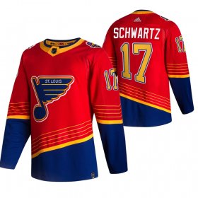 Wholesale Cheap St. Louis Blues #17 Jaden Schwartz Red Men\'s Adidas 2020-21 Reverse Retro Alternate NHL Jersey