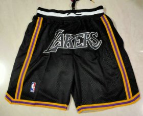 Wholesale Cheap Men\'s Los Angeles Lakers Black MVP Just Don Swingman Throwback Shorts