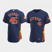 Wholesale Cheap Men's Houston Astros #45 Ryne Stanek Navy 60th Anniversary Flex Base Stitched Baseball Jersey