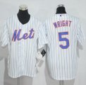 Wholesale Cheap Mets #5 David Wright White(Blue Strip) Home Cool Base Stitched Youth MLB Jersey