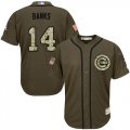 Wholesale Cheap Cubs #14 Ernie Banks Green Salute to Service Stitched Youth MLB Jersey