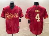 Cheap Men's Kansas City Chiefs #4 Rashee Rice Red Cool Base Stitched Baseball Jersey