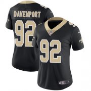 Wholesale Cheap Nike Saints #92 Marcus Davenport Black Team Color Women's Stitched NFL Vapor Untouchable Limited Jersey