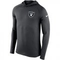 Wholesale Cheap Men's Las Vegas Raiders Nike Charcoal Stadium Touch Hooded Performance Long Sleeve T-Shirt