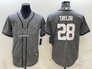 Wholesale Cheap Men's Indianapolis Colts #28 Jonathan Taylor Grey Gridiron With Patch Cool Base Stitched Baseball Jerseys