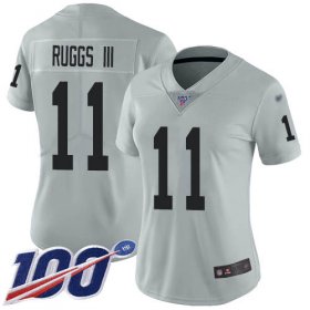 Wholesale Cheap Nike Raiders #11 Henry Ruggs III Silver Women\'s Stitched NFL Limited Inverted Legend 100th Season Jersey