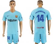 Wholesale Cheap Barcelona #14 Mascherano Away Soccer Club Jersey