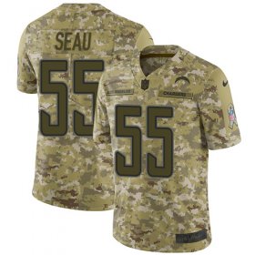 Wholesale Cheap Nike Chargers #55 Junior Seau Camo Men\'s Stitched NFL Limited 2018 Salute To Service Jersey