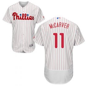 Wholesale Cheap Phillies #11 Tim McCarver White(Red Strip) Flexbase Authentic Collection Stitched MLB Jersey
