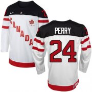 Wholesale Cheap Olympic CA. #24 Corey Perry White 100th Anniversary Stitched NHL Jersey