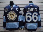 Wholesale Cheap Penguins #66 Mario Lemieux Stitched Dark Blue 2011 Winter Classic Vintage NHL Jersey
