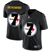 Wholesale Cheap Pittsburgh Steelers #7 Ben Roethlisberger Men's Nike Team Logo Dual Overlap Limited NFL Jersey Black