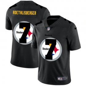 Wholesale Cheap Pittsburgh Steelers #7 Ben Roethlisberger Men\'s Nike Team Logo Dual Overlap Limited NFL Jersey Black