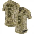 Wholesale Cheap Nike Browns #5 Case Keenum Camo Women's Stitched NFL Limited 2018 Salute To Service Jersey