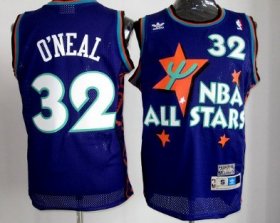 Wholesale Cheap NBA 1995 All-Star #32 Shaquille O\'neal Purple Swingman Throwback Jersey