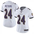 Wholesale Cheap Nike Ravens #24 Marcus Peters White Women's Stitched NFL Vapor Untouchable Limited Jersey