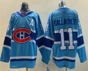 Cheap Men's Montreal Canadiens #11 Brendan Gallagher Blue 2022 Reverse Retro Stitched Jersey