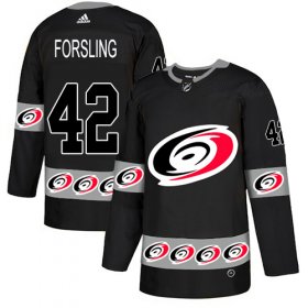 Wholesale Cheap Adidas Hurricanes #42 Gustav Forsling Black Authentic Team Logo Fashion Stitched NHL Jersey