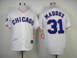 Wholesale Cheap Mitchell And Ness 1988 Cubs #31 Greg Maddux White Throwback Stitched MLB Jersey