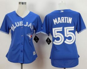 Wholesale Cheap Blue Jays #55 Russell Martin Blue Alternate Women\'s Stitched MLB Jersey