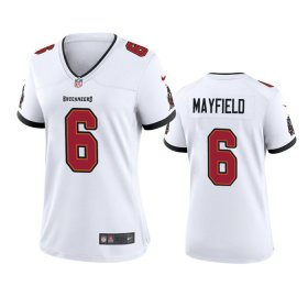 Wholesale Cheap Women\'s Tampa Bay Buccanee #6 Baker Mayfield White Stitched Game Jersey(Run Small)