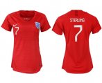 Wholesale Cheap Women's England #7 Sterling Away Soccer Country Jersey