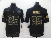 Wholesale Cheap Men's San Francisco 49ers #85 George Kittle Black 2020 Salute To Service Stitched NFL Nike Limited Jersey