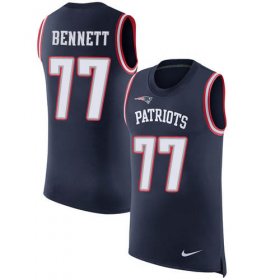 Wholesale Cheap Nike Patriots #77 Michael Bennett Navy Blue Team Color Men\'s Stitched NFL Limited Rush Tank Top Jersey