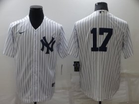 Wholesale Cheap Men\'s New York Yankees #17 Aaron Boone White Cool Base Stitched Baseball Jersey