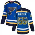 Wholesale Cheap Adidas Blues #55 Colton Parayko Blue Home Authentic Drift Fashion Stitched NHL Jersey