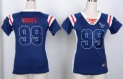 Wholesale Cheap Nike Texans #99 J.J. Watt Navy Blue Women's Stitched NFL Elite Draft Him Shimmer Jersey