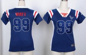 Wholesale Cheap Nike Texans #99 J.J. Watt Navy Blue Women\'s Stitched NFL Elite Draft Him Shimmer Jersey