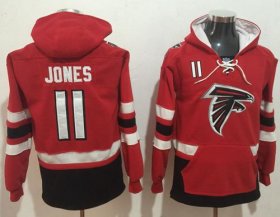 Wholesale Cheap Nike Falcons #11 Julio Jones Red/Black Name & Number Pullover NFL Hoodie