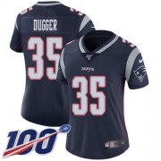 Wholesale Cheap Nike Patriots #35 Kyle Dugger Navy Blue Team Color Women's Stitched NFL 100th Season Vapor Untouchable Limited Jersey