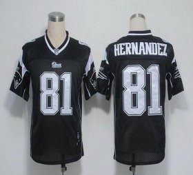 Wholesale Cheap Patriots #81 Aaron Hernandez Black Shadow Stitched NFL Jersey