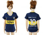 Wholesale Cheap Women's Boca Juniors #10 Carlitos Home Soccer Club Jersey