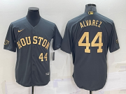 Wholesale Men's Houston Astros #44 Yordan Alvarez Number Grey 2022 All Star Stitched Cool Base Nike Jersey