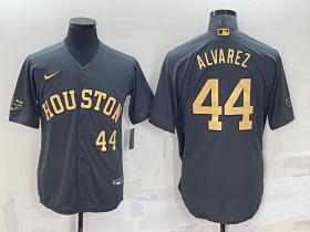 Wholesale Men\'s Houston Astros #44 Yordan Alvarez Number Grey 2022 All Star Stitched Cool Base Nike Jersey