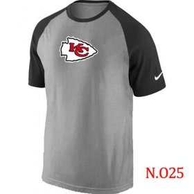 Wholesale Cheap Nike Kansas City Chiefs Ash Tri Big Play Raglan NFL T-Shirt Grey/Black