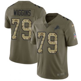 Wholesale Cheap Nike Lions #79 Kenny Wiggins Olive/Camo Youth Stitched NFL Limited 2017 Salute To Service Jersey