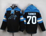 Wholesale Cheap Nike Panthers #70 Trai Turner Black Player Pullover NFL Hoodie